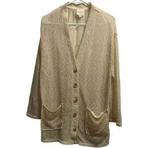 Women's Harper Knit Button Front Cream Cardigan Size Medium